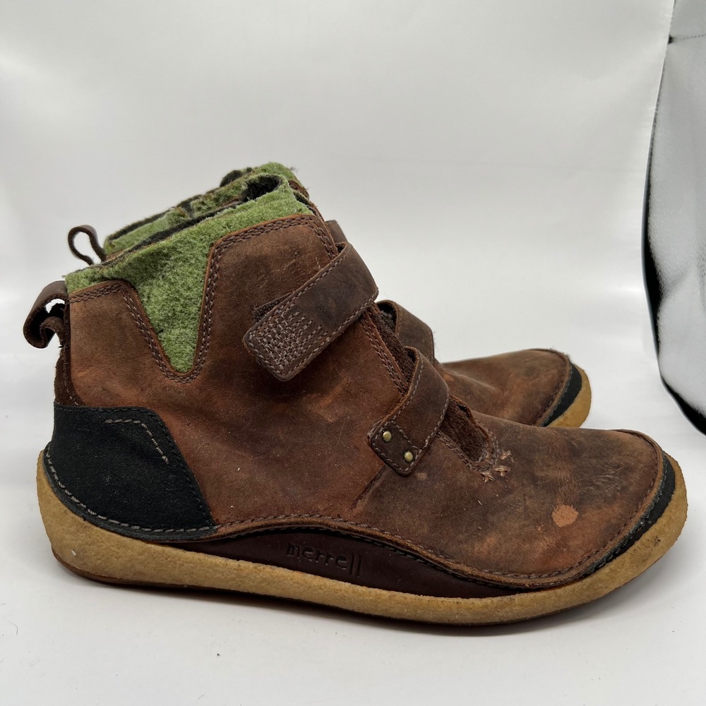 Merrell Prague Bourbon Brown Leather Ankle Boots minimalist Womens 10 J70760